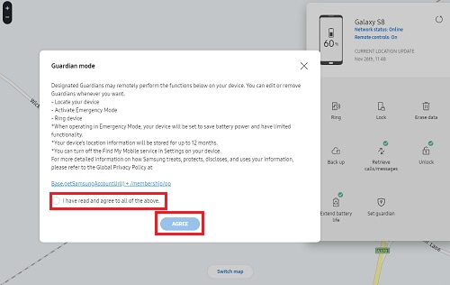 Confirm you have read the information provided, then click agree