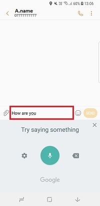 Start speaking, your device should now type what you say
