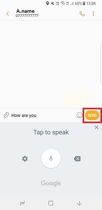 Tap send