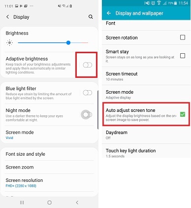 How do I stop the screen dimming on Galaxy smartphone while I'm using the internet?