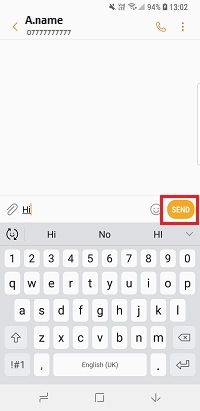 Tap send