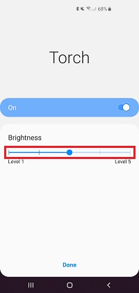 How do I use my Samsung Galaxy device as a torch?