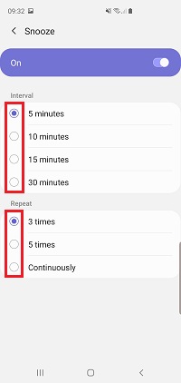 Set your preferred interval and repeat times