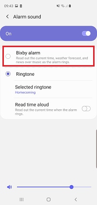 Tap Bixby alarm