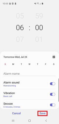Changing the alarm volume
