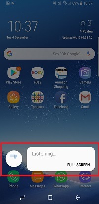 Press and hold the Bixby key on the side of your device