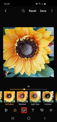 Tap on the sticker icon