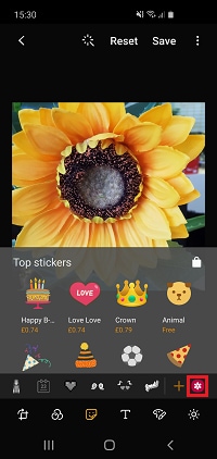 Tap the Gallery icon to turn a image from your gallery into a picture