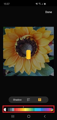 Slide your finger across the colour chart to change the colour of the background