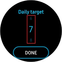 Swipe up or down to set the target