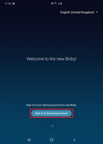 Tap Sign in to Samsung account
