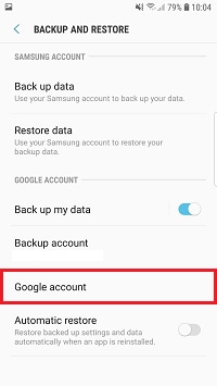 Tap Google Account