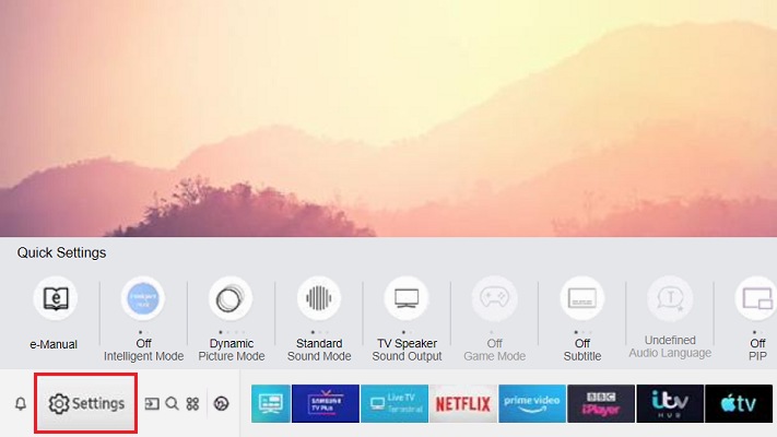 Choose Settings
