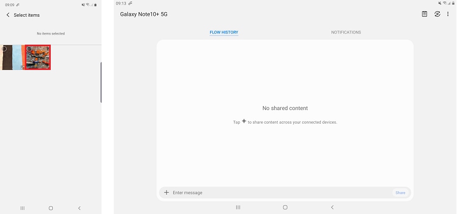 Tap the file or files you want to share
