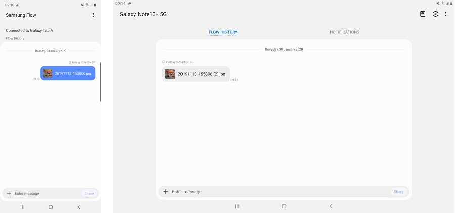 The file will appear in your flow history