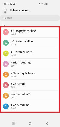 Select the contacts you wish to import