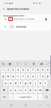 Tap the down icon