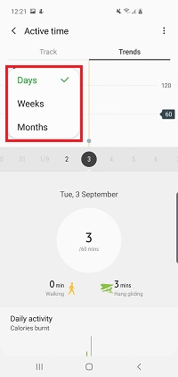 Select between days, weeks and months