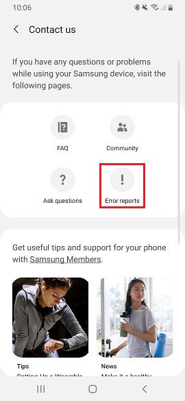 Error reports