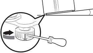 Turn the leveller clockwise to raise the fridge or anticlockwise to lower it