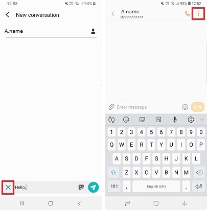 Tap menu or more