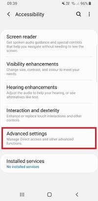 Tap Advanced settings