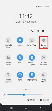 Tap do not disturb to turn it on or off