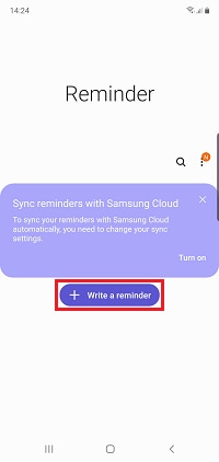 Tap Write a reminder