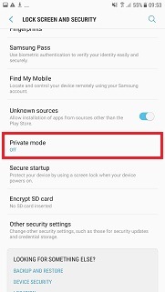 Tap private mode