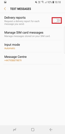 Toggle on Delivery reports