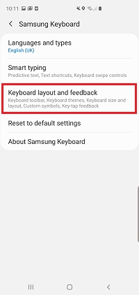 How do I switch vibration and off when I tap keys and icons (hapticfeedback)?