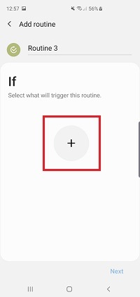 Tap the plus (+) icon to set the conditions