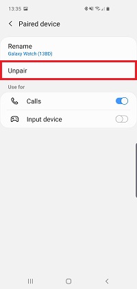 Tap Unpair to forget the connection between your devices