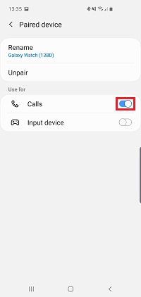 Tap the switch to determine what your device is used for