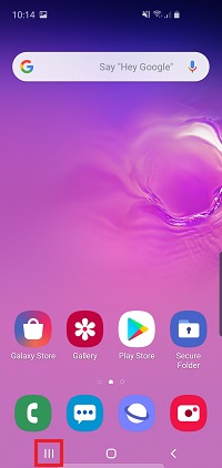Tap the recent apps icon