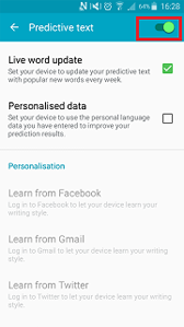 predictive text samsung s8
