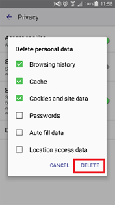 How do I clear the cache, history, or cookies on the internet browser on Galaxy device?