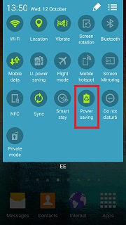 How do I stop the screen dimming on Galaxy smartphone while I'm using the internet?