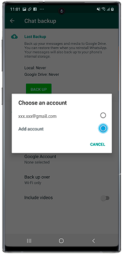 Select an account