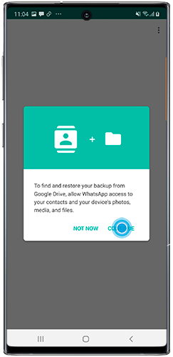 Tap Continue, then tap Allow to give permission for each request