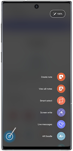Use S Pen to tap Settings icon on Note10