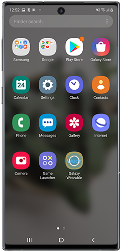 Tap to launch Galaxy Wearables app on a Galaxy smartphone
