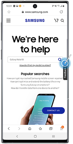 Tap the pen icon to open the Air Command menu