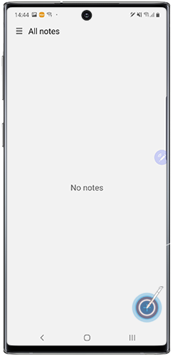 Tap the plus icon to create new note