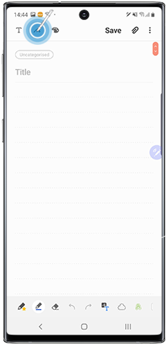 Tap the pen icon