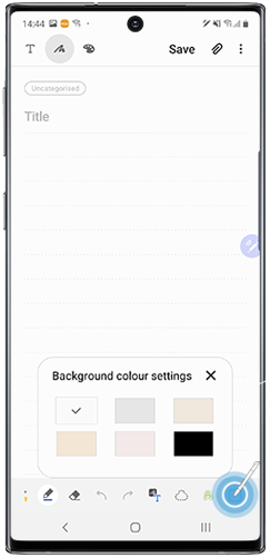 Scroll left on editing toolbar then tap the Background colour icon