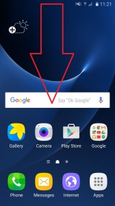 Pulling down the notification shade by sliding your finger from the top of the screen to the bottom