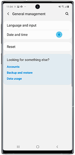 Tap to select Date and time settings
