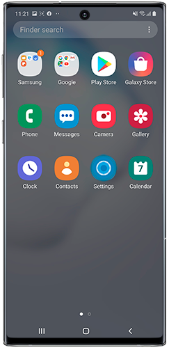 Tap to enter Settings menu on a Galaxy smartphone