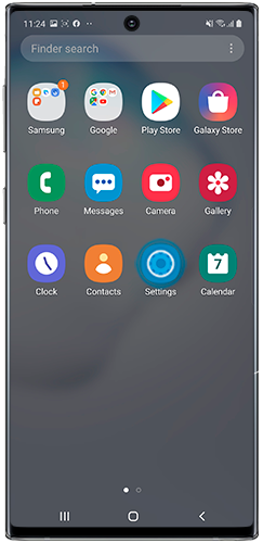 Tap to enter Settings menu on a Galaxy smartphone